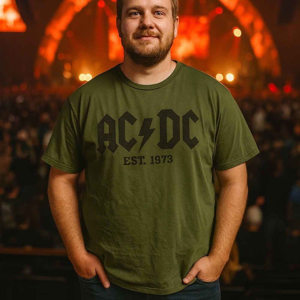 AC/DC Olive Green Short Sleeve Tee
